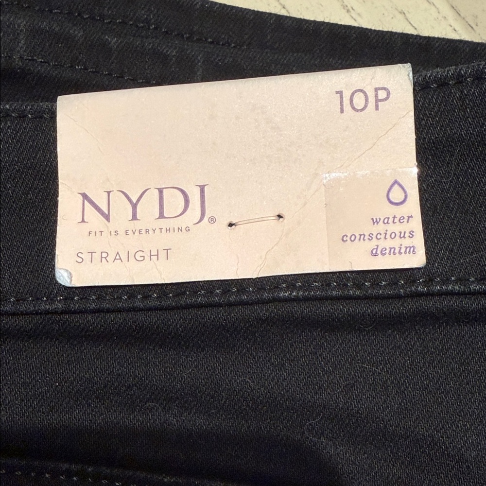 NYDJ Black Straight Leg Jeans